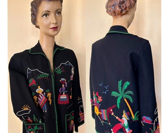 Mexican felt embroidered jacket