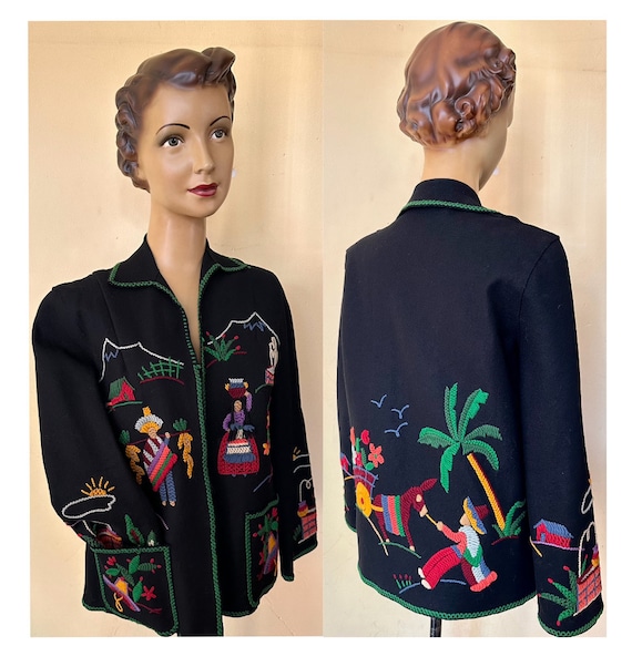 Mexican felt embroidered jacket - image 1
