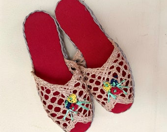 Original 1960s raffia sandals.