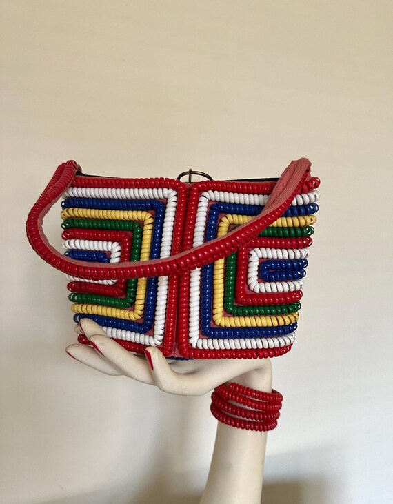 1940s Telephone Cord Purse Handbag Including 1 Red Cord Bracelet. Etsy