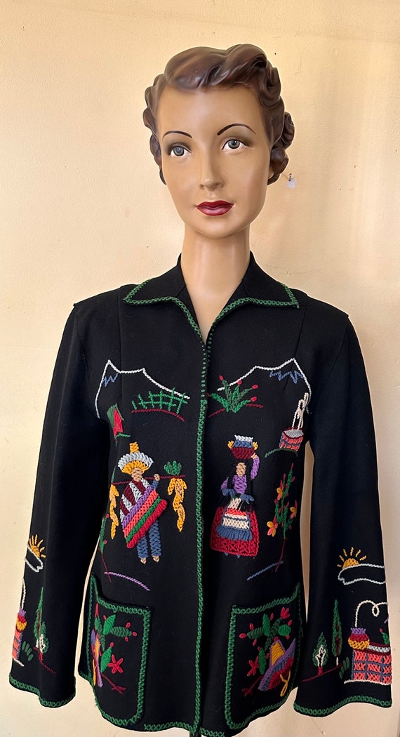 Mexican felt embroidered jacket - image 3