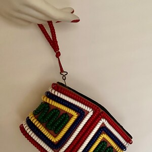 Telephone cord multicolored small purse or clutch imagen 2