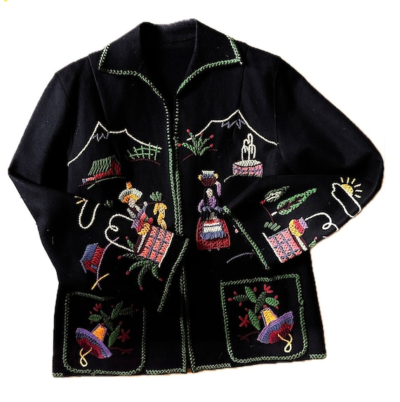 Mexican felt embroidered jacket - image 8