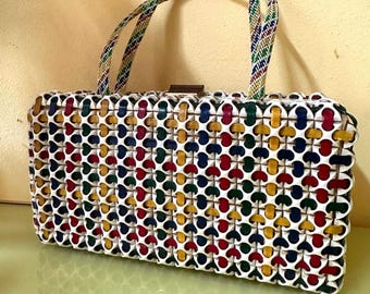 1950s Plasticflex multicolor box purse