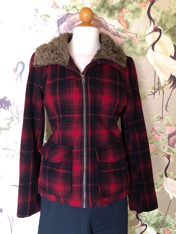 Checked 1940s style wool western jacket.