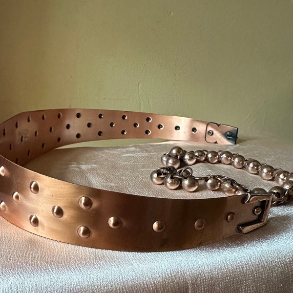 1950s Renoir studded copper belt