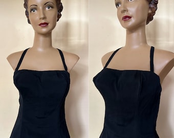 Volup Swimsuit from the 50s black with gold lame thread.