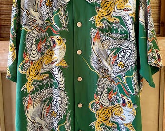 Surf Riders sportswear Rayon loop hole collar Hawaiian sport shirt