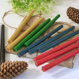 Set of Handmade Beeswax Taper Candles 100% Natural Organic Unscented Bee Wax, 6 Hours Burn Time Decor Gift Ideas for Housewarmings image 7