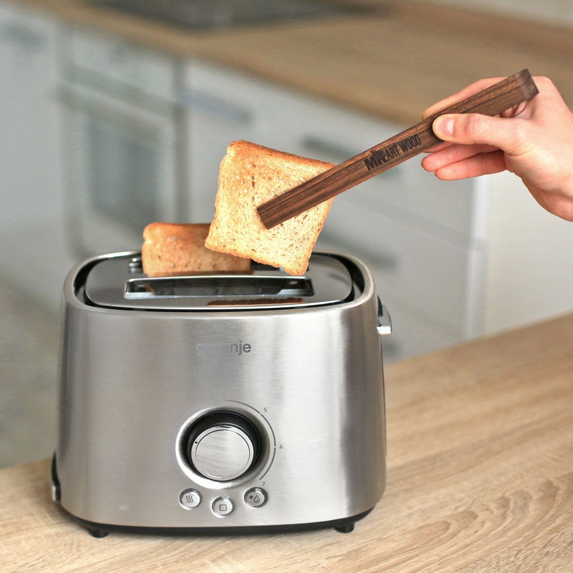 Wooden Kitchen Toaster Tongs with 8.7 Length Etsy