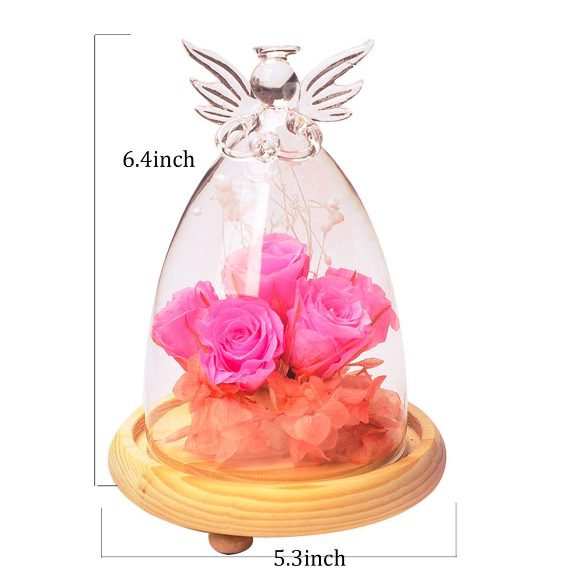 Artificial Flower in a Glass Dome Eternal Handmade Flowers Etsy