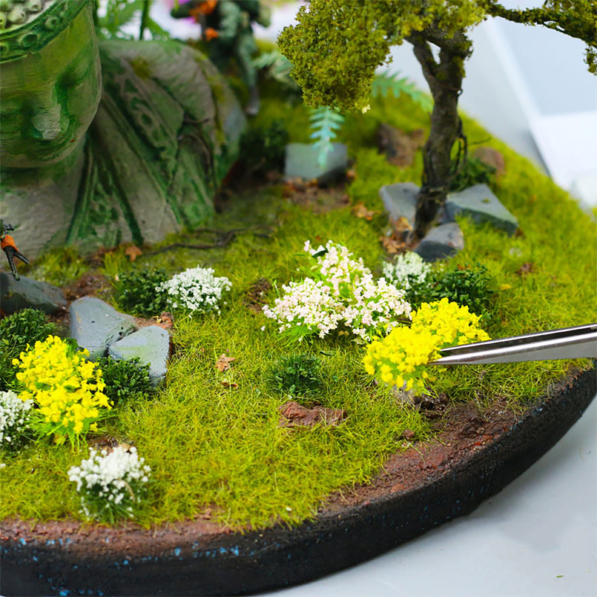 Model Flower Grass Tufts Diorama Elements Model Vegetation Etsy