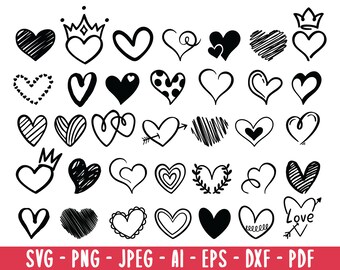 Download Hand Drawn Hearts Etsy