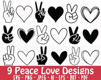 Love Peace Svg Etsy