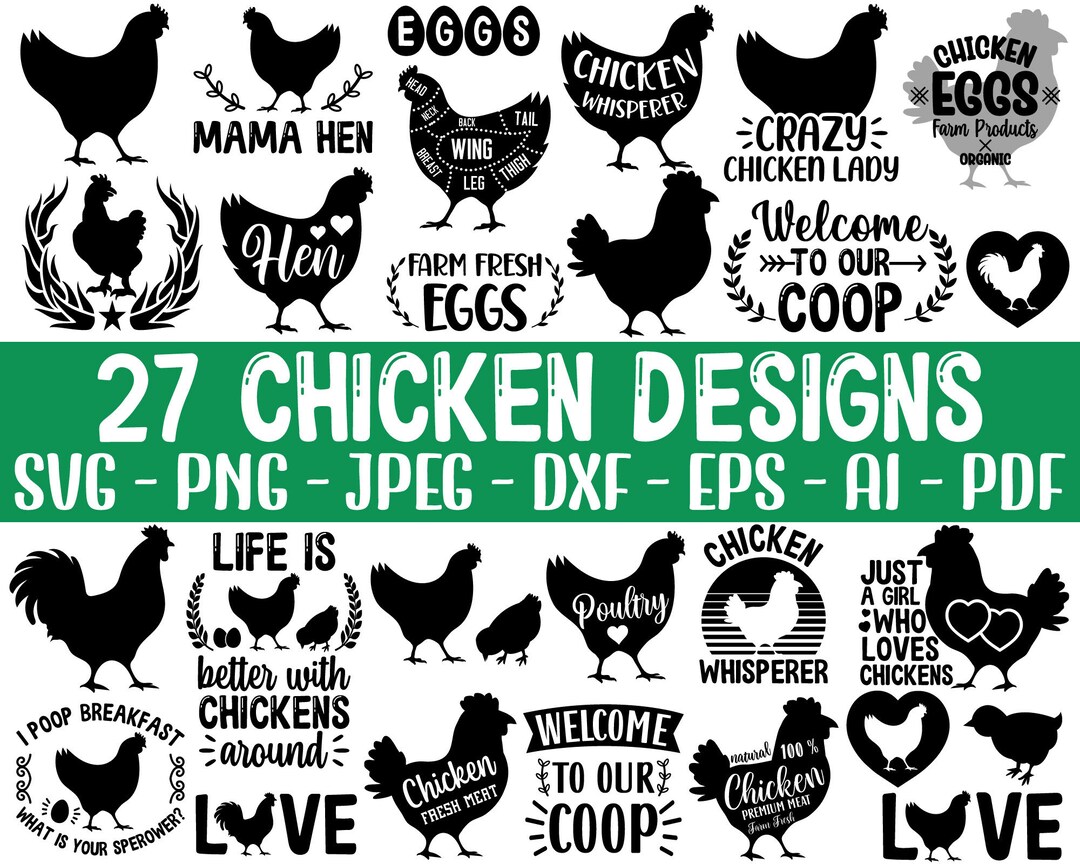 Chicken Svg Bundle, Chicken Svg, Hen Svg, Rooster Svg, Crazy Chicken ...