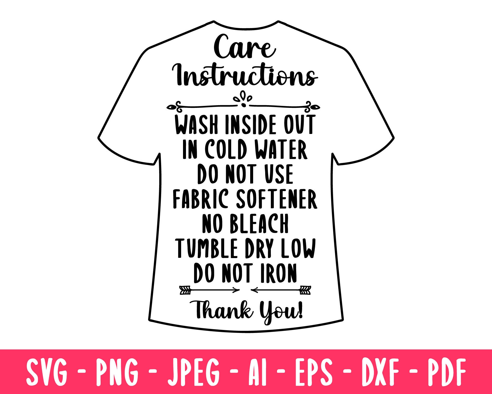 T Shirt Care Instructions Template Free