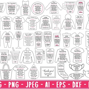 Pacote de cartões de cuidados IMPRESSÕES DIGITAIS, pacote de 45 cartões de cuidados para impressão, pacote para impressão de cartões de cuidados, caneca, copo, camisa, vinil decalque, roupas