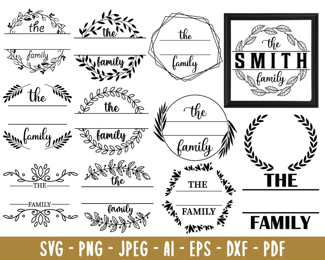 Family Name Monogram Svg Bundle Split Monogram Svg Wedding - Etsy