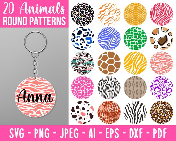 Animal Key Rings Vector Animal Keychain Pattern Svg Acrylic Keychain Svg Round - Etsy