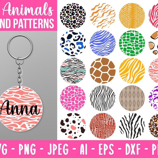 animal keychain pattern svg, acrylic keychain svg, round keychain svg, keychain svg, keyring svg, circle keychain pattern svg