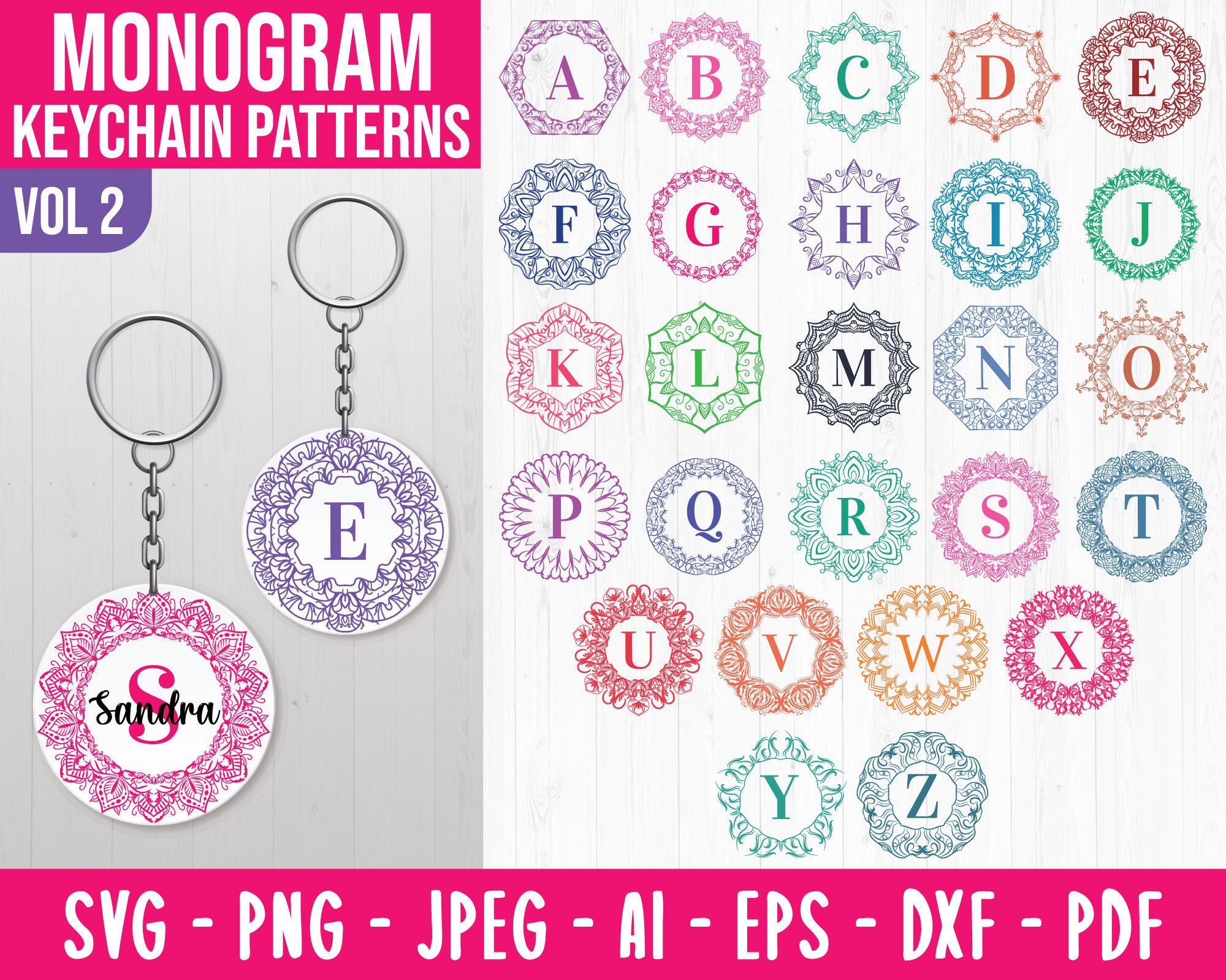 Download Monogram SVG Alphabet svg vol 2 keychain svg Monogram Svg ...