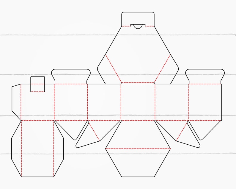 Hexagonal box template Hexagon box svg hexagonal packaging Etsy