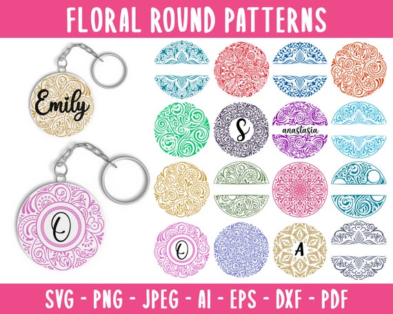 Download Floral Round Pattern SVG Keychain Pattern SVG Bundle ...