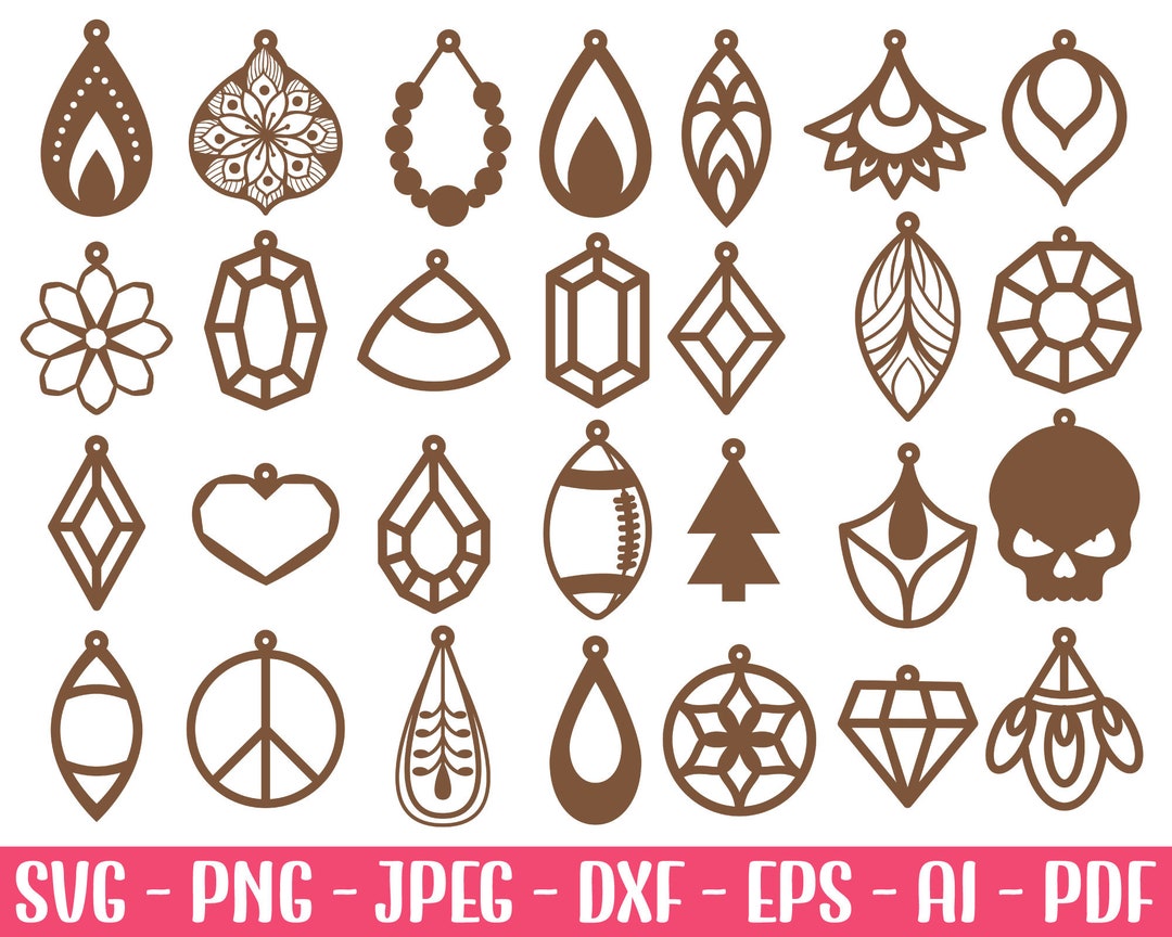 Earring Svg Bundle Cricut Earring Svg Bundle, Earring Svg, Leather ...