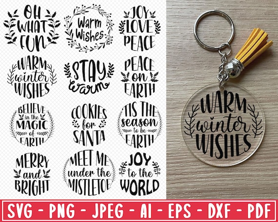 Funny Quote for Keychain SVG Bundle Round Keychain SVG Key Chain
