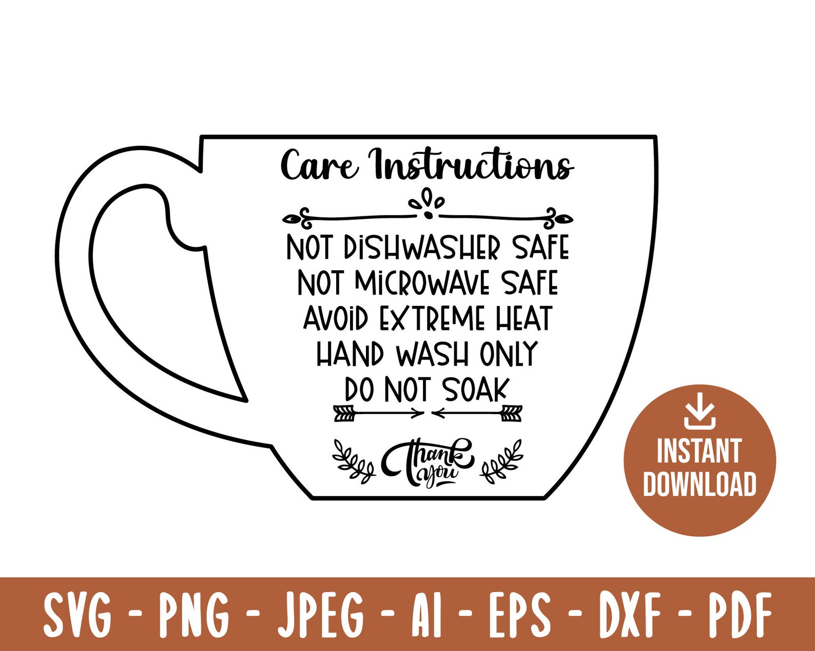 Cup Care Card Instructions DIGITAL PRINTS Coffee Cup Care - Etsy