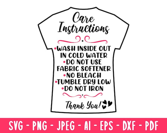 Care Card Instructions Svg T-shirt Care 