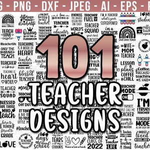 101 Teacher Svg Bundle, School Svg, Teacher svg, Teaching Svg, Teacher svg for Cricut, Teacher Life svg, Back To School, teacher shirt svg