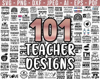 101 Teacher Svg Bundle, School Svg, Teacher svg, Teaching Svg, Teacher svg for Cricut, Teacher Life svg, Back To School, teacher shirt svg