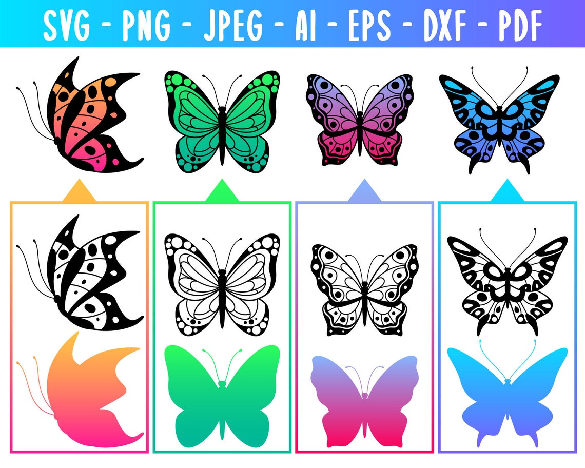 Download 4 Butterfly SVG Layered Butterfly Clipart Butterfly ...