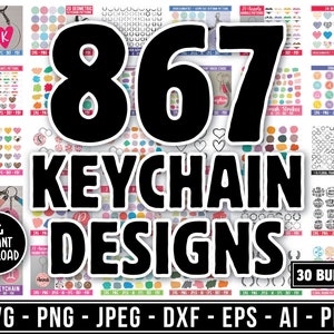 Keychain Pattern SVG Bundle, Keychain Patterns svg, Brush Stroke svg, Round Pattern svg, Key Ring Pattern SVG, Keychain svg, keyring svg