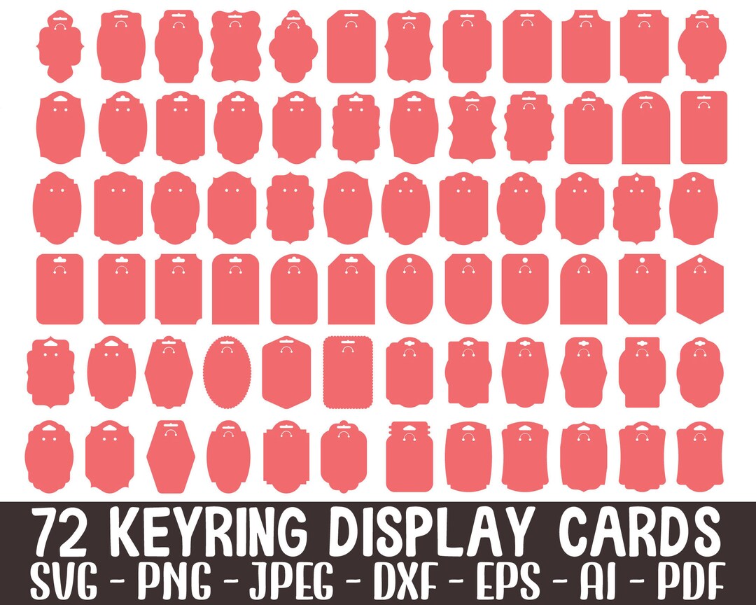 Keyring Display Card Svg, Keychain Packaging, Keychain Svg, Keyring ...