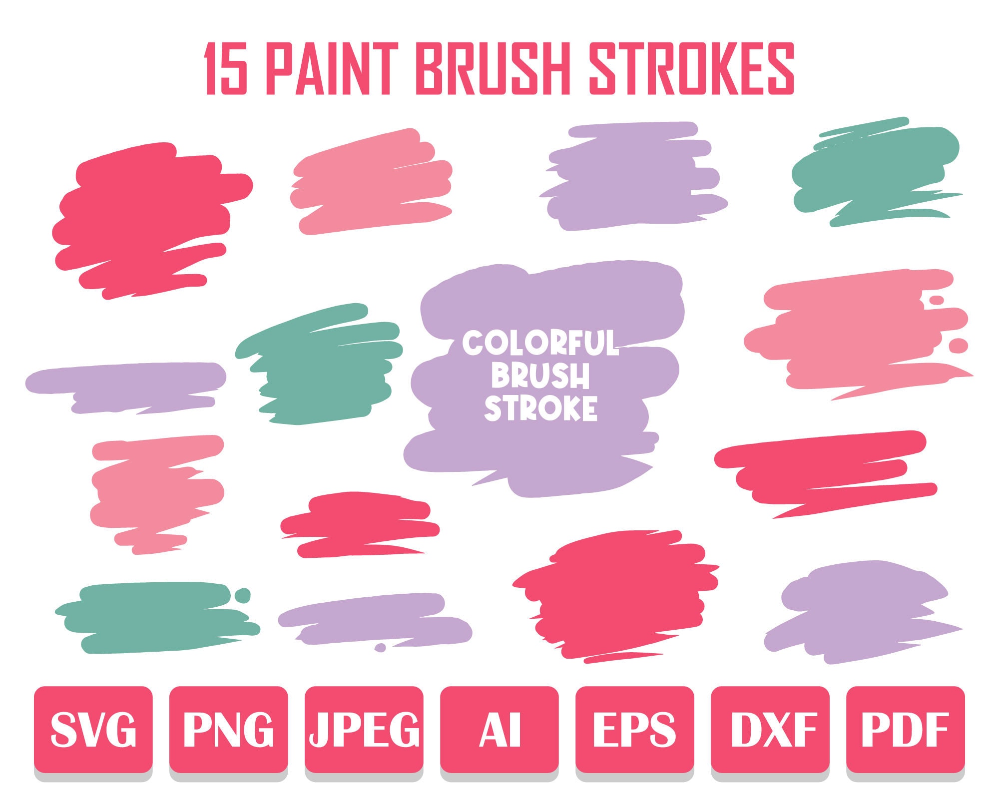 Brush stroke svg 15 Paint Brush Strokes Svg paint brush svg Etsy