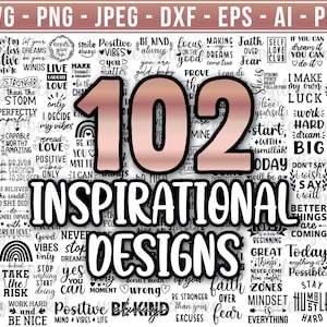 Pakiet inspirujących cytatów Svg, inspirujący svg, pakiet motywacyjnych cytatów Svg, motywujący svg, pliki svg dla cricut, clipart