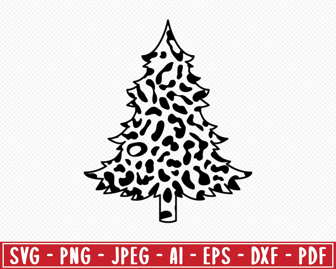 Christmas Tree Leopard Print Svg, Christmas Tree Svg, Merry Christmas