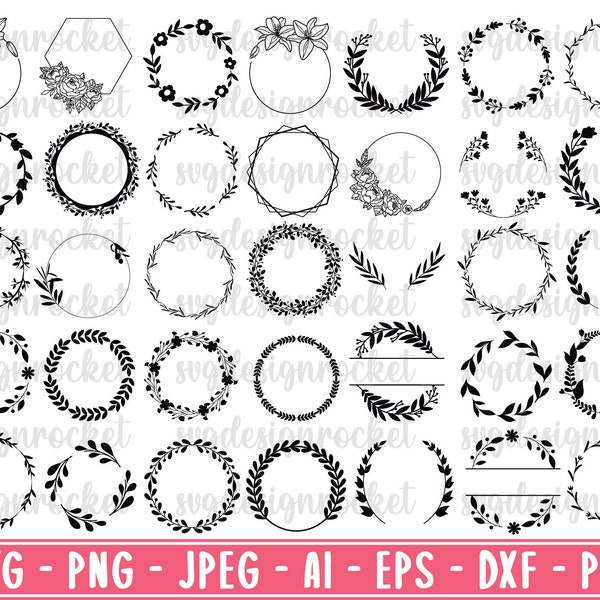 wreath svg bundle, Floral Wreath Svg, Commercial use, keychain svg, Wreath Cut File, Cricut Wreath Svg, Key Ring Pattern svg, cricut files