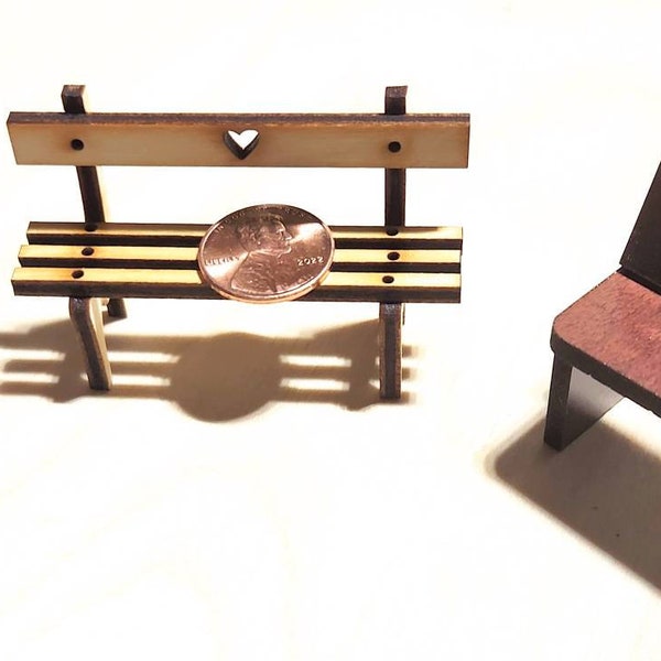 Miniature wooden  benches for arts and crafts or presents.