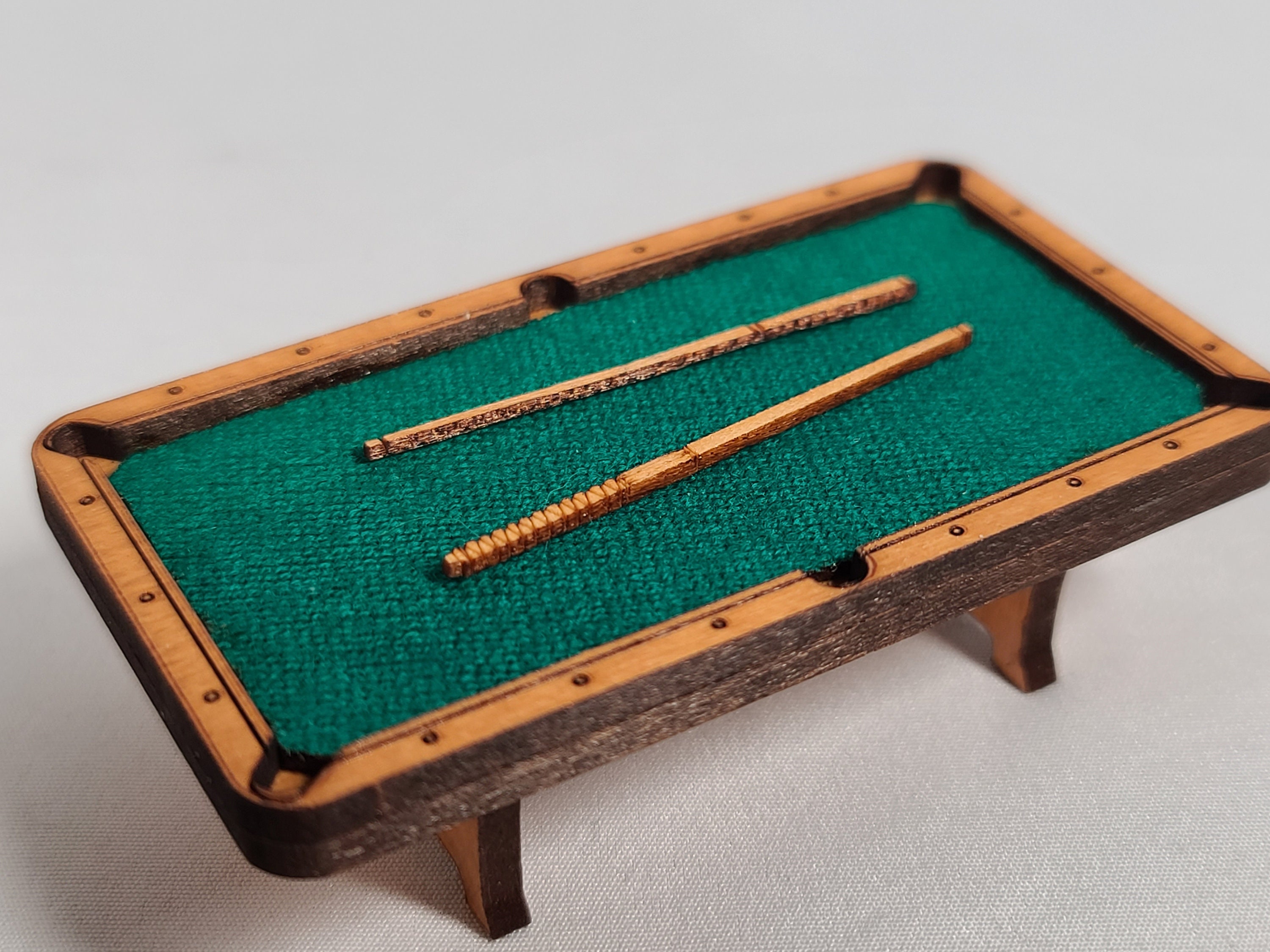 Miniature Pool Table / Billiard Table (green) 1:24 Scale - Etsy