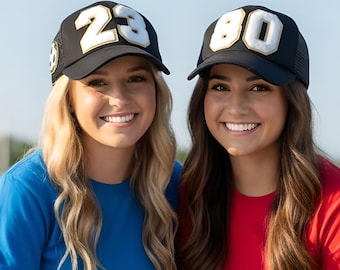 Personalized Soccer Mom Trucker Hat with Number Patch - Custom Game Day Sports Cap for Team Supporters
