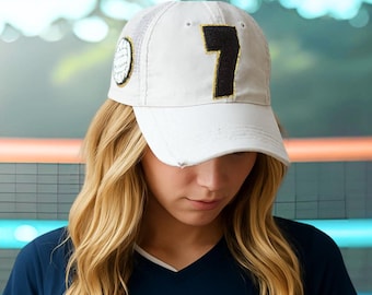 Personalized Volleyball Number Trucker Hat: Sport Mom Gift