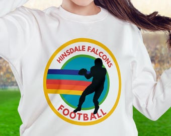 Personalized Retro Football Parent Sweatshirt: Custom Team Colors & Number Aviator Nation Style