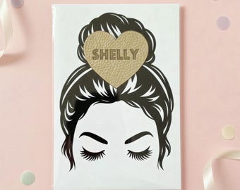Personalized Heart Hair Tie | Custom Name Ponytail Holder | Girls Party Favor | Birthday Gift | Custom Leather Hair Tie | Team Gifts
