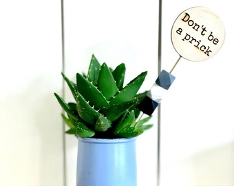 Funny Engraved Wood Plant Marker: Custom Plant Decor Gift