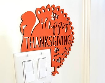 Thanksgiving Door Corner Sign, Fall Decor, Happy Thanksgiving Sign, Turkey Fall Decor