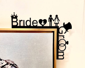 Brides and Groom Door Corner Sign | Mr and Mrs Decor | Wedding Decor | Just Married Sign | Unique Bridal Decor