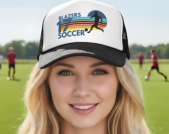Custom Retro Soccer Mom Trucker Hat | Personalized Team Mom Hat | Game Day Hat | Custom Sports Cap | Soccer Gift for Her | Team Spirit Hat